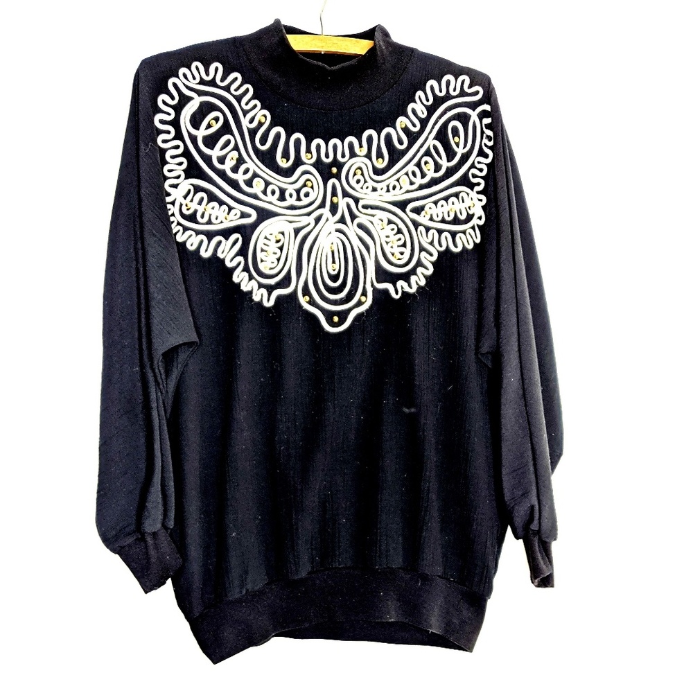 Vintage Funky Embroidered Sweater Medium
